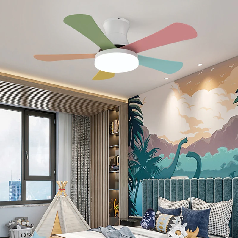 Crianças modernas ventilador de teto com controle remoto baixo telhado iluminação ventilador moda ventiladores teto luzes para casa ventilador de techo