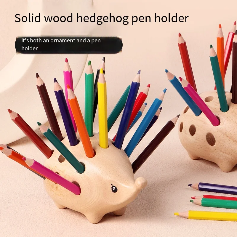 حامل قلم القنفذ 24 مجموعة أقلام رصاص ملونة للأطفال لوازم الرسم الفني سطح المكتب الديكور منظم قرطاسية الحرفية حلية 2025 #5