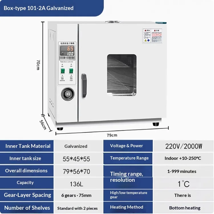 Electrically Heated Constant-temperature Incubator Oven Forced-air Drying; Small-scale High-temperature Headlight Baking Oven