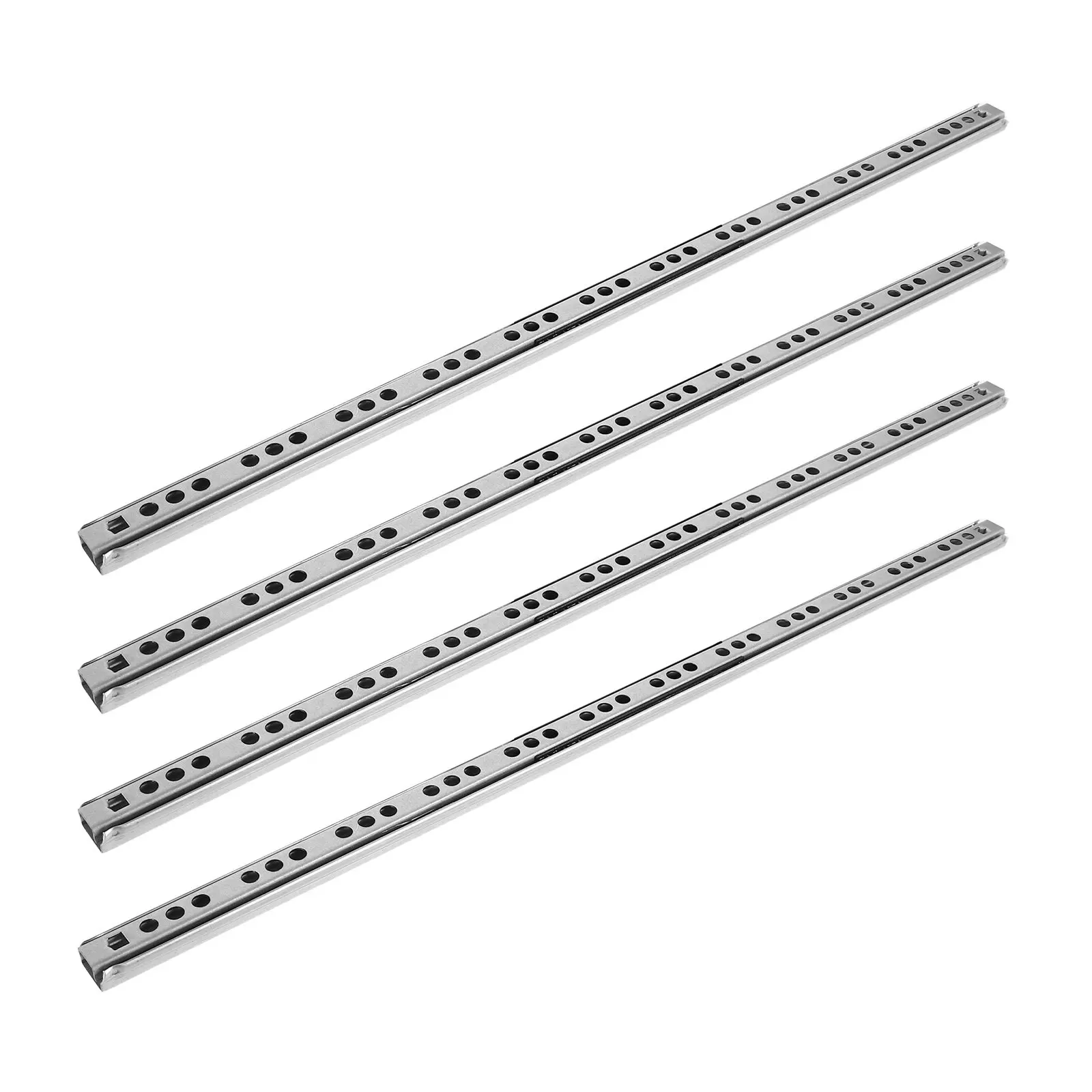 4Pairs Mute Damping Drawer Slides 16 Inch Two Way Extension Metal Rails Precision Bearing Smooth Glide Heavy Duty for Compact