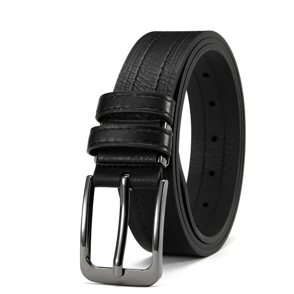 Men's PU Leather Alloy Pin Square Buckle Belt Business Leisure Belts 2024 Fashion Black Coffee Brown Waist Belts for Women