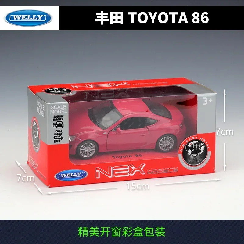 Welly 1:36 TOYOTA 86 alloy car model pull-back vehicle Collect gifts Non-remote control type transport toy