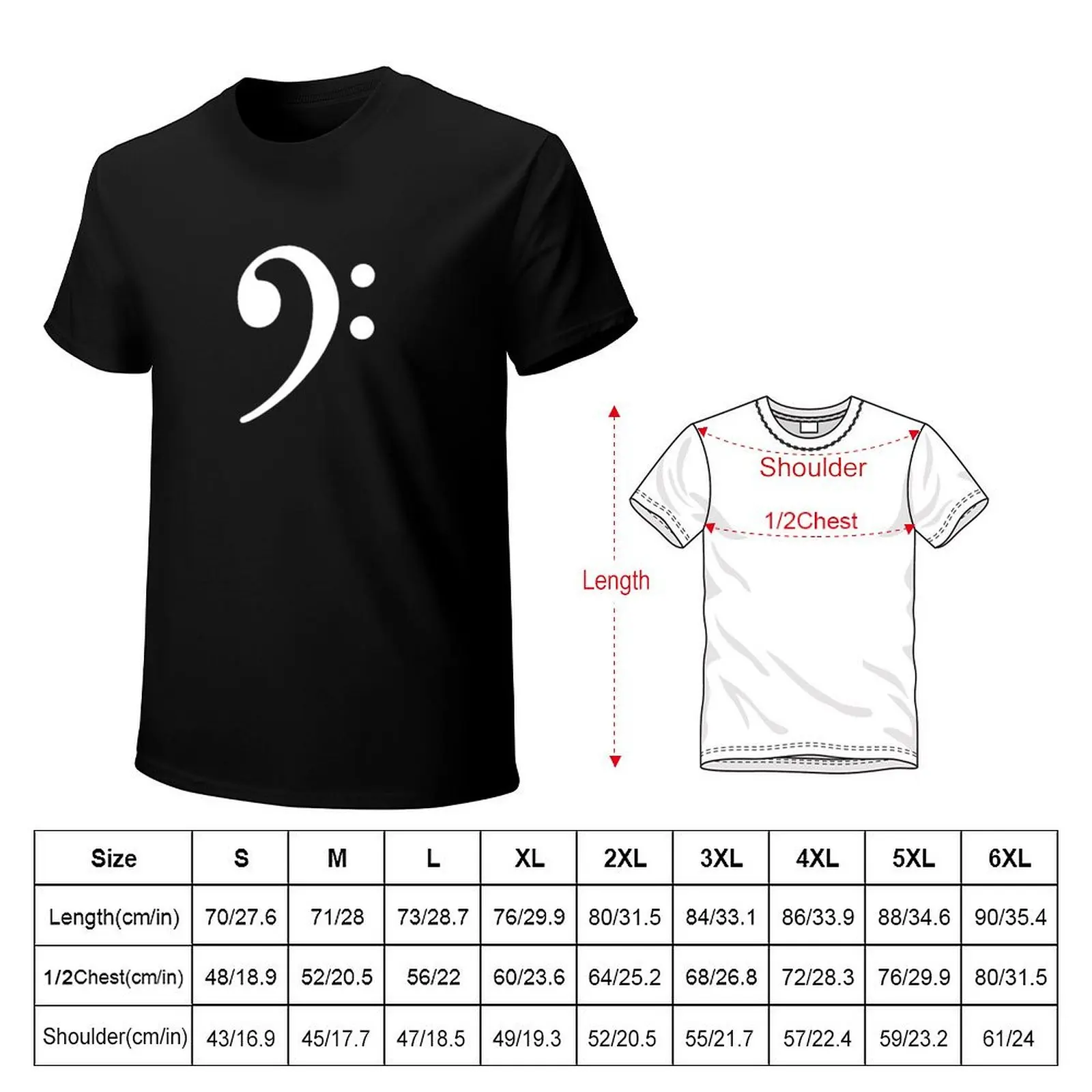 Bass Clef T-Shirt Basic Short Sleeve T-Shirt for Men