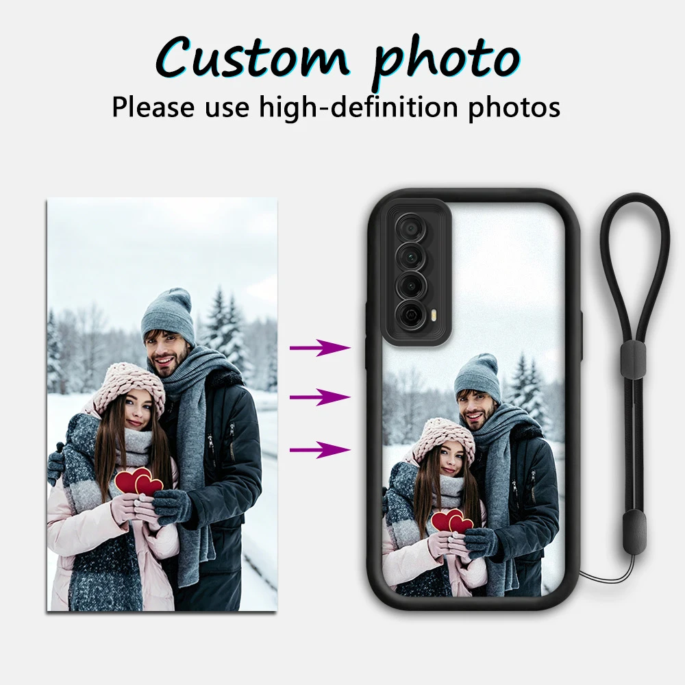Customized photo of hanging rope anti fall phone case for Huawei P30 Pro New Edition/P40 lite/P30 Pro/P smart Z/P smart 2021