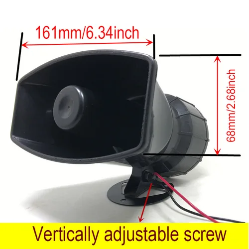 Imagen 2 del producto Altavoz de 7 sonido bocina de coche sirena de policía bocina de aire megáfono 12V 100W alarma de advertencia de emergencia amplificador fuerte Hooter para caja fuerte de vehículo