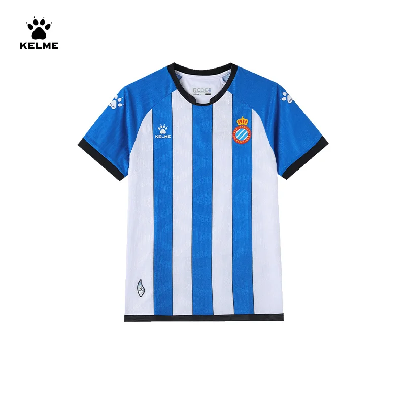Kelme Official RCD Espanyol 26/27 Season Home Jersey Blue White Striped Football Shirt Perico Fan Soccer Uniform