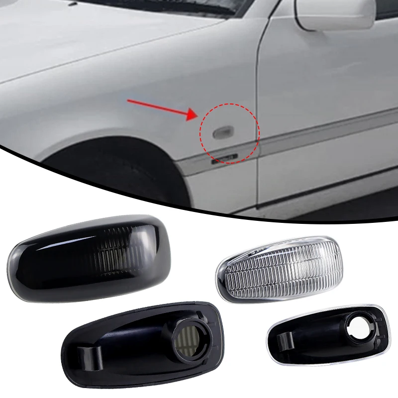 

2PCS No Bulbs Car Fender Side Marker Light Casing, Only Covers for Mercedes-Benz W124 W210 W163 W202 W140 W638 W208 C208 A208