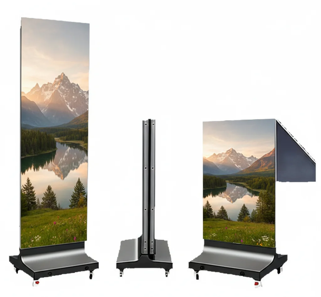 P1.25 P1.53 P1.86 P2 P2.5 Wall Mount Foldable LED Poster Screen With HDR10 1000cd Brightness 2-Year Warranty For Indoor Use