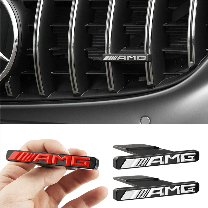 1pcs Car Front Grille Badge Emblem Grill For Mercedes Benz AMG LOGO W205 W206 W213 W212 X253 X247 W176 W177 W167 W166 GLA CLA