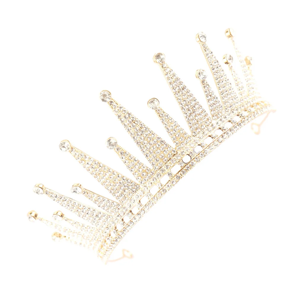 

1Pcs Bridal Crown Wedding Hair Supply Elegant Golden Headwear Charming Hair Ornament Fashionable Wedding Dress Accessory