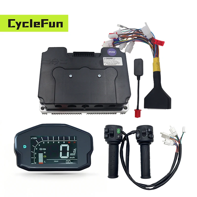72V Hall Sensor 8KW-10KW FarDriver ND721000 V2 500A BLDC Controller With DKD Display And T08 Throttle For Electric Motorcycles