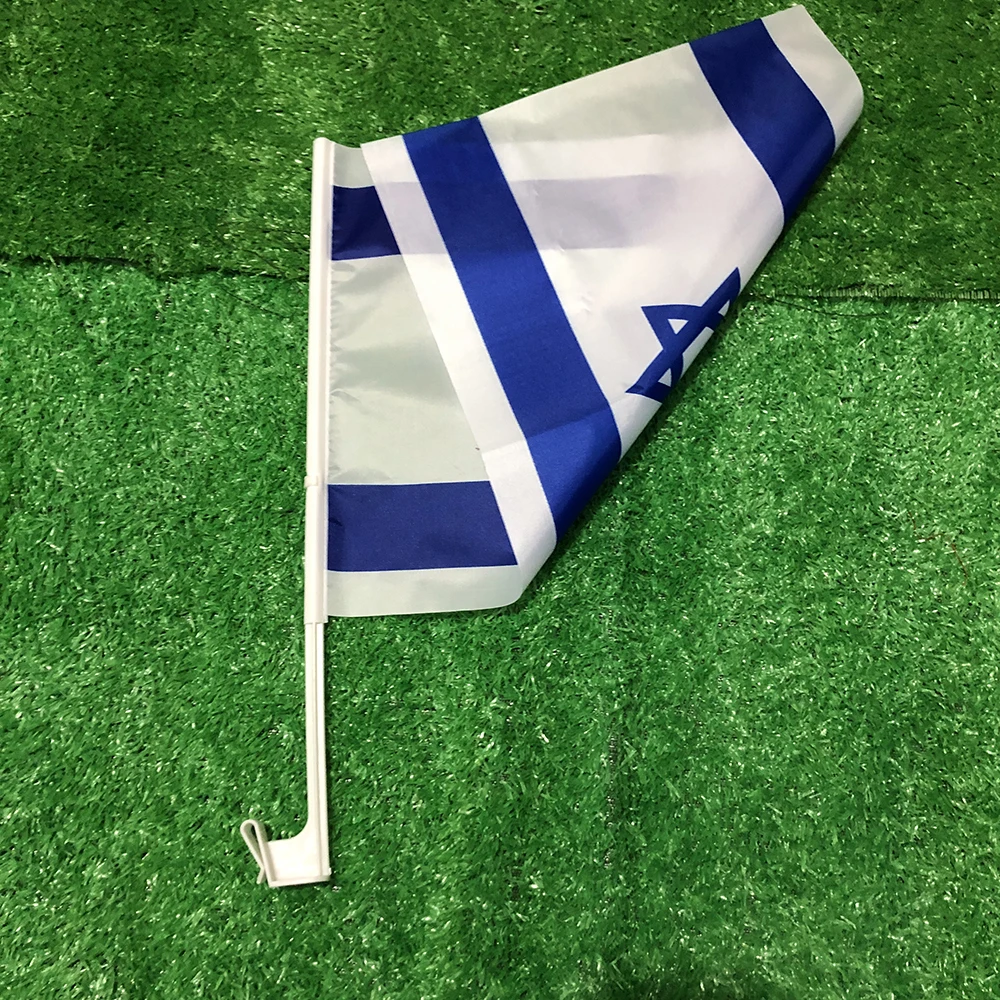 

SKY FLAG Israel car flag 30x45cm Israel Car window flying flags ISR National Flag with plastic flagpole
