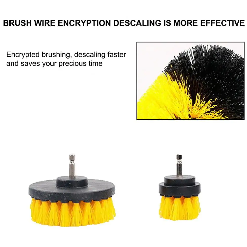 3Pcs/1Pc Electric Power Scrubber Electric Drill Brush Kit Tile Floor Glass Cleaning Tool For Carpet Glass Car Tires Nylon Brush