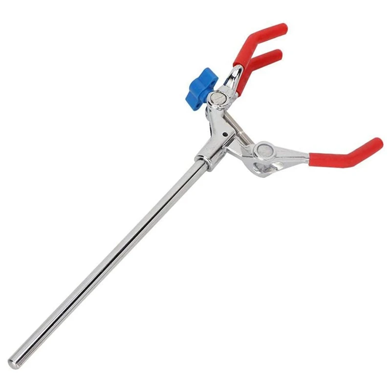 Lab Clamp 28Cm 3 Prong Finger Style Rubber-Coated Head Laboratory Clamp Multifunctional Condenser Beaker Extension Clamp