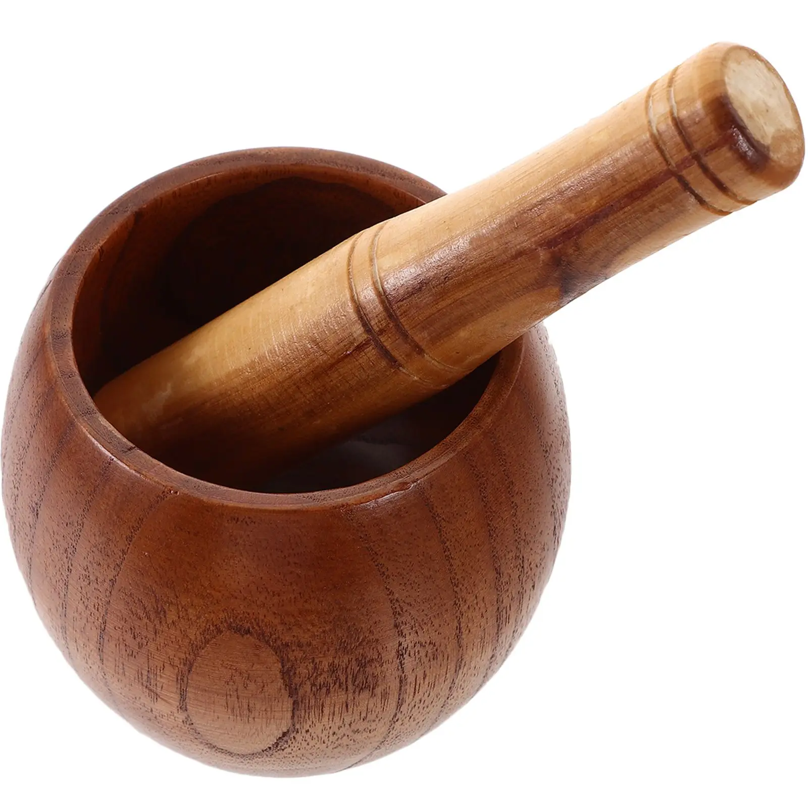 

Garlic Masher Wood Wood Pestle Pestle Set Spice Ginger Grinder Bowl Kitchen Tool Household