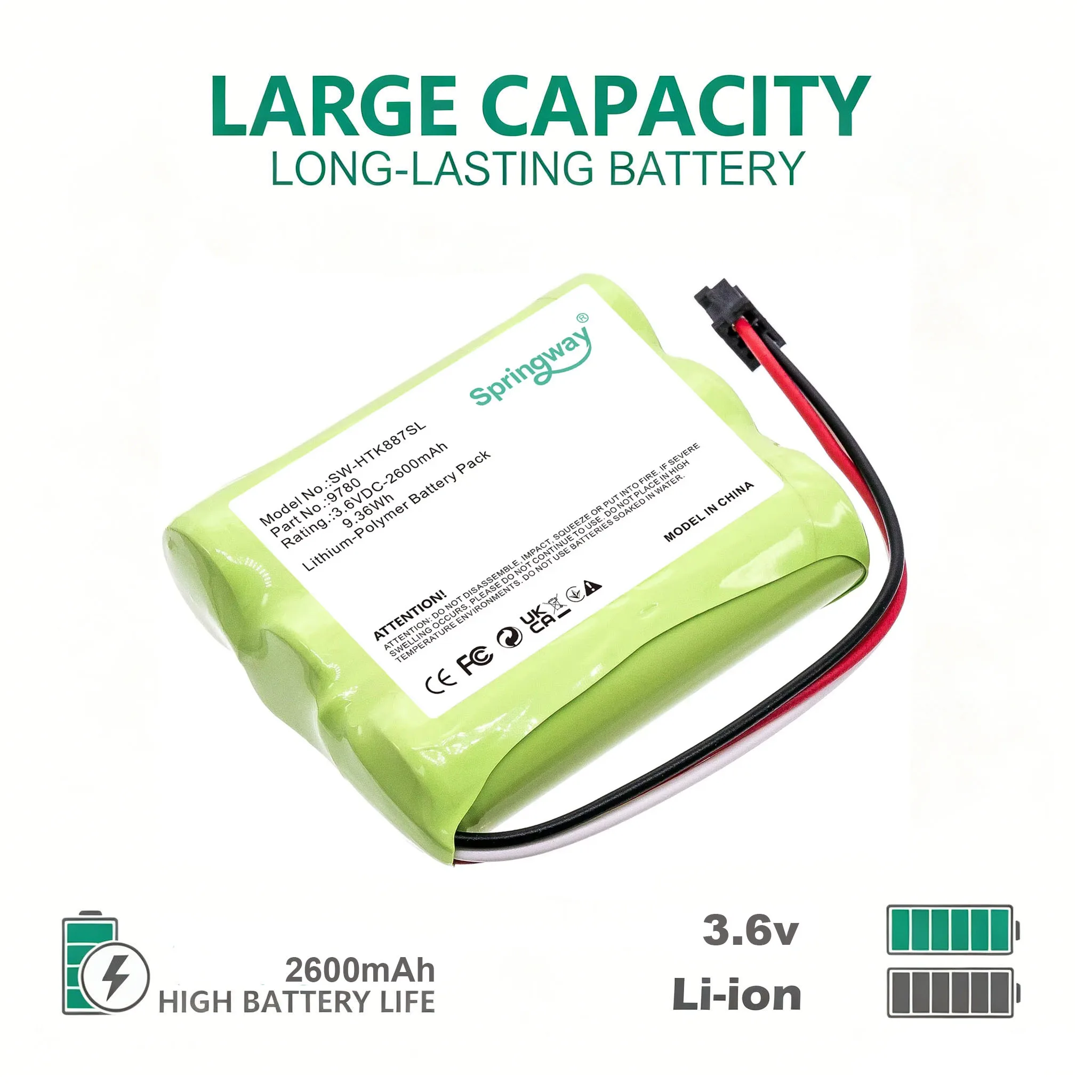 

Compatible With Hioki LR8431-20 LR8431-30 MR8870 Recorder Battery 2600mAh 3.6V OEM 9780