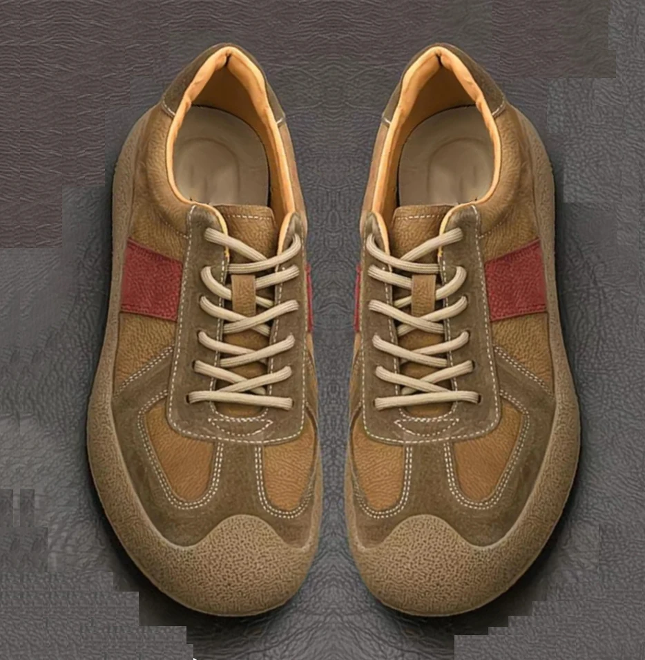 LIHUAMAO distressed leather shoes cow leather outdoor men work shoes footwear hiking Climbing camping sneaker casual sport