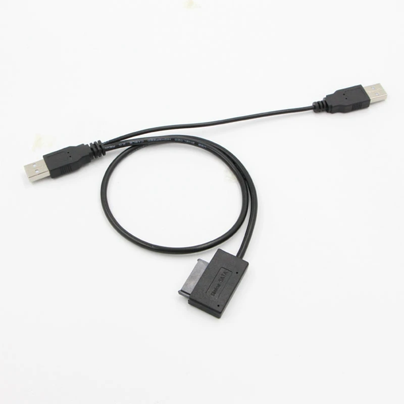 Kabel SATA 1 buah dengan catu daya USB 2.0 eksternal untuk Laptop CD-ROM DVD-ROM adaptor aneh