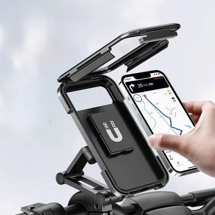 

Водонепроницаемое крепление для телефона на мотоцикле — противоударный держатель для телефона на велосипеде для доставки гонщиков, 360° ° Регулируемый с солнцезащитным козырьком