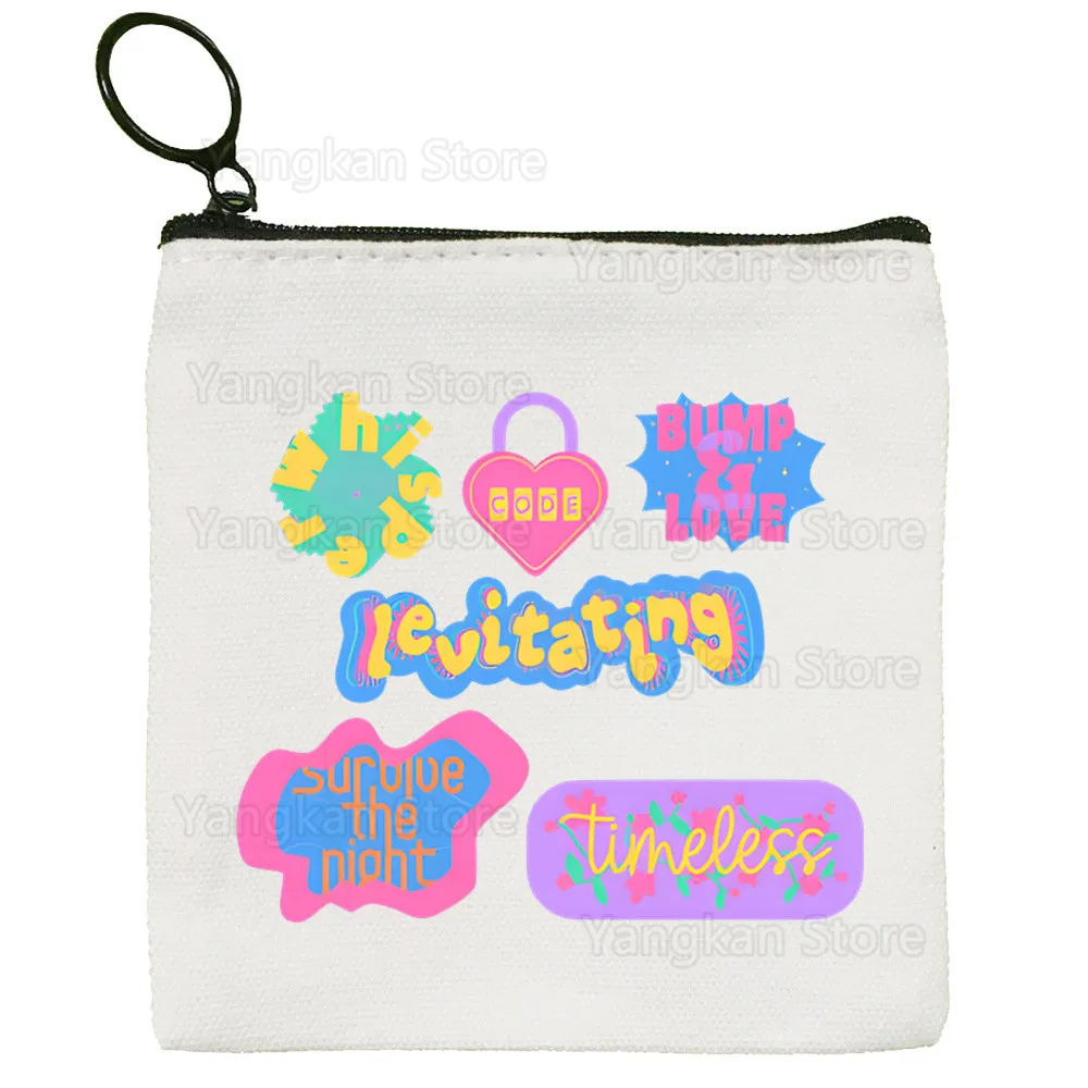 

KATSEYE Canvas Coin Purse Canvas Small Square Key Storage Bag Card Cartoon Coin Bag