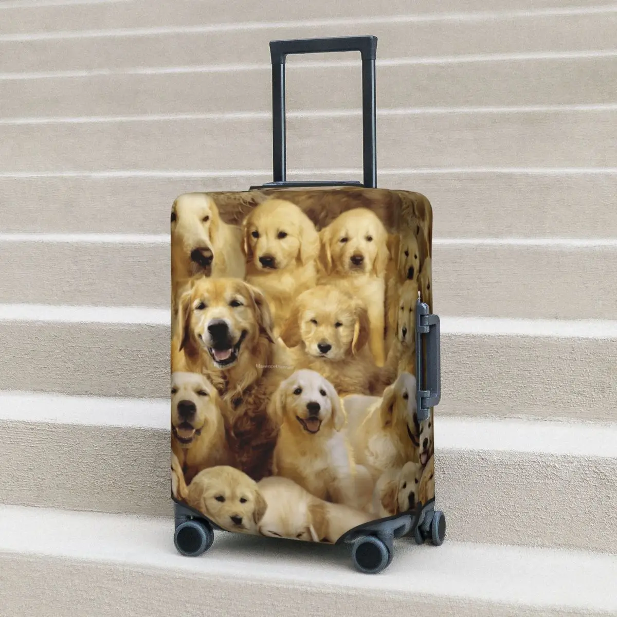 Golden Dog Suitcase Cover Travel Vacation Fun Animals 3d PrintLuggage Case Protection Travel Luggage Cover Dust Proof