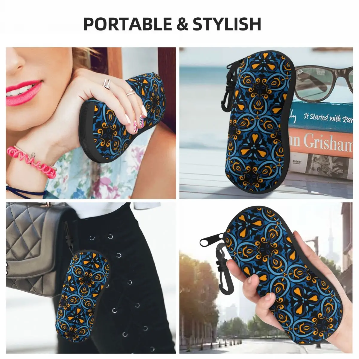 Floral Mandal Vertical Glasses Case Vintage Print Conveniente Leitura Óculos De Sol Bolsa Homens Mulheres Original Eyewear Acessório