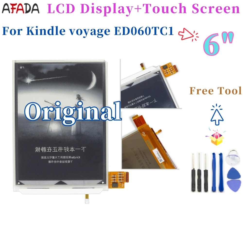 

New 6" ED060TC1 Eink LCD Display Touch Screen Digitizer Assembly Replacement For Amazon Kindle Voyage Screen 100% Tested