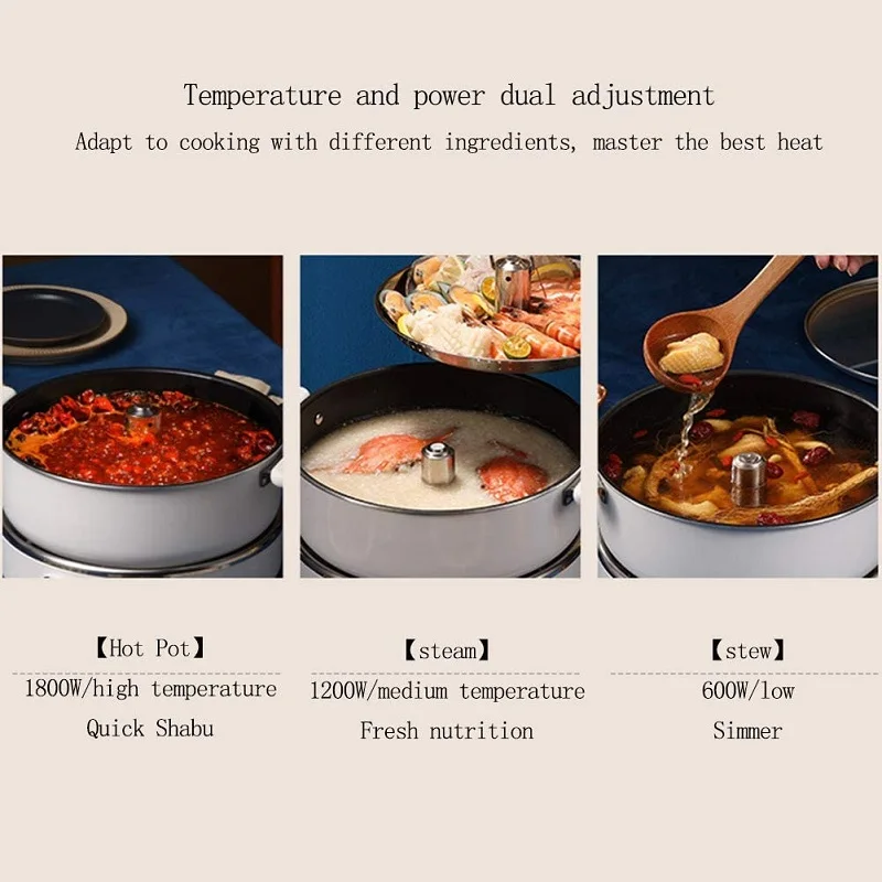 Multi-function Electric Skillet Automatic Lifting Hot Pot  All-in-one Electric Grill With Non-stick Pan