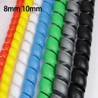 Tubo de plástico PP en espiral flexible de 2/5/10M y 8mm/10mm para protección de cables y alambres