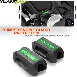Motorcycle 25MM Engine Crash bar Protection bluemper Decorative Guared Block For KAWASAKI KLE500 KLE650 KLE 500 KLE600 1991-2007