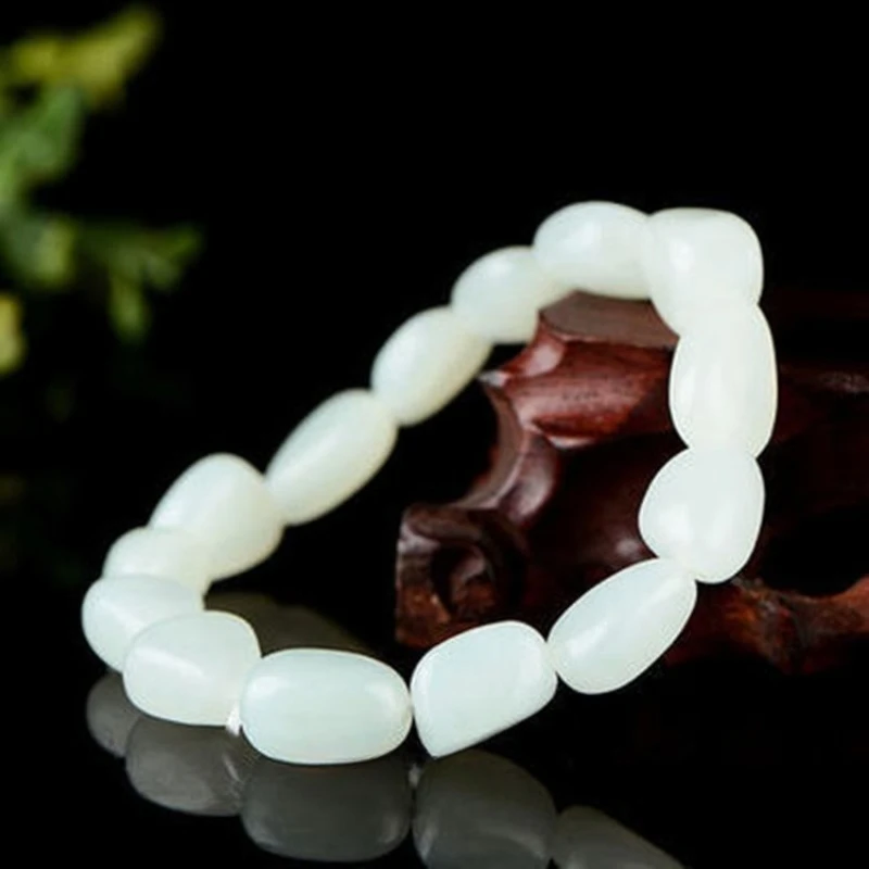 

New Natural Gold Silk Jade White Jade Bracelet, Classic Simple and Versatile Jewelry