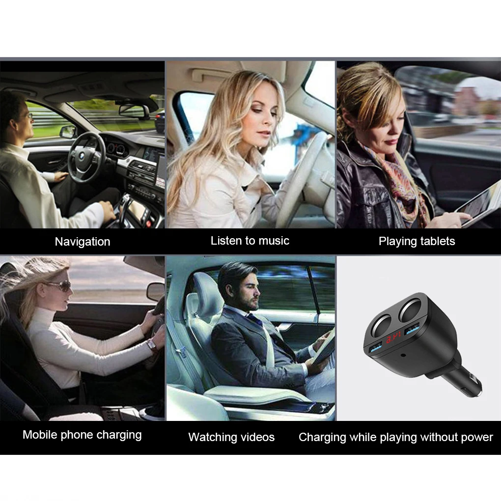 Multi-functional Car Charging Ports High Charging Speed 90° Rotation Over-charging Protection