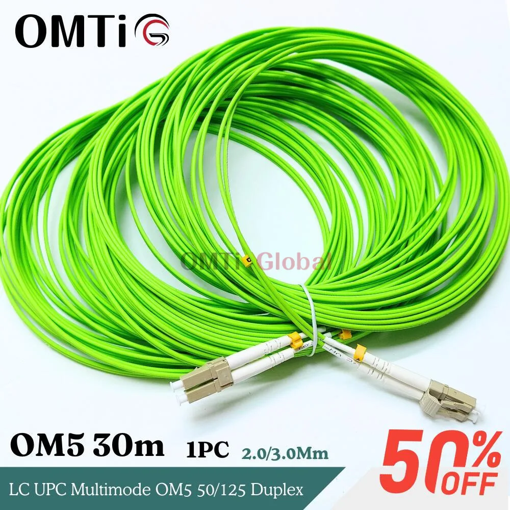 LCUPC Multimode OM5 50/125 Duplex 2.0Mm Or 3.0Mm 30M LC-LC Fiber Optic Patch Cord Jumper Cable Connector