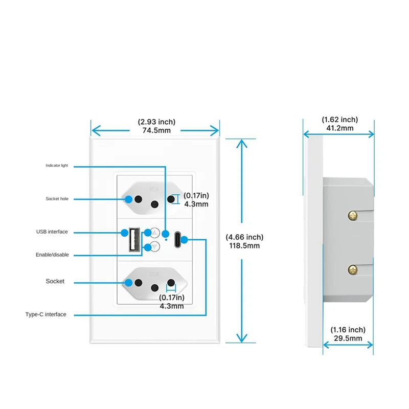 Wifi Graffiti Smart Home App synchronisation à distance USB type-c prise multifonction Portable Socket-N36R