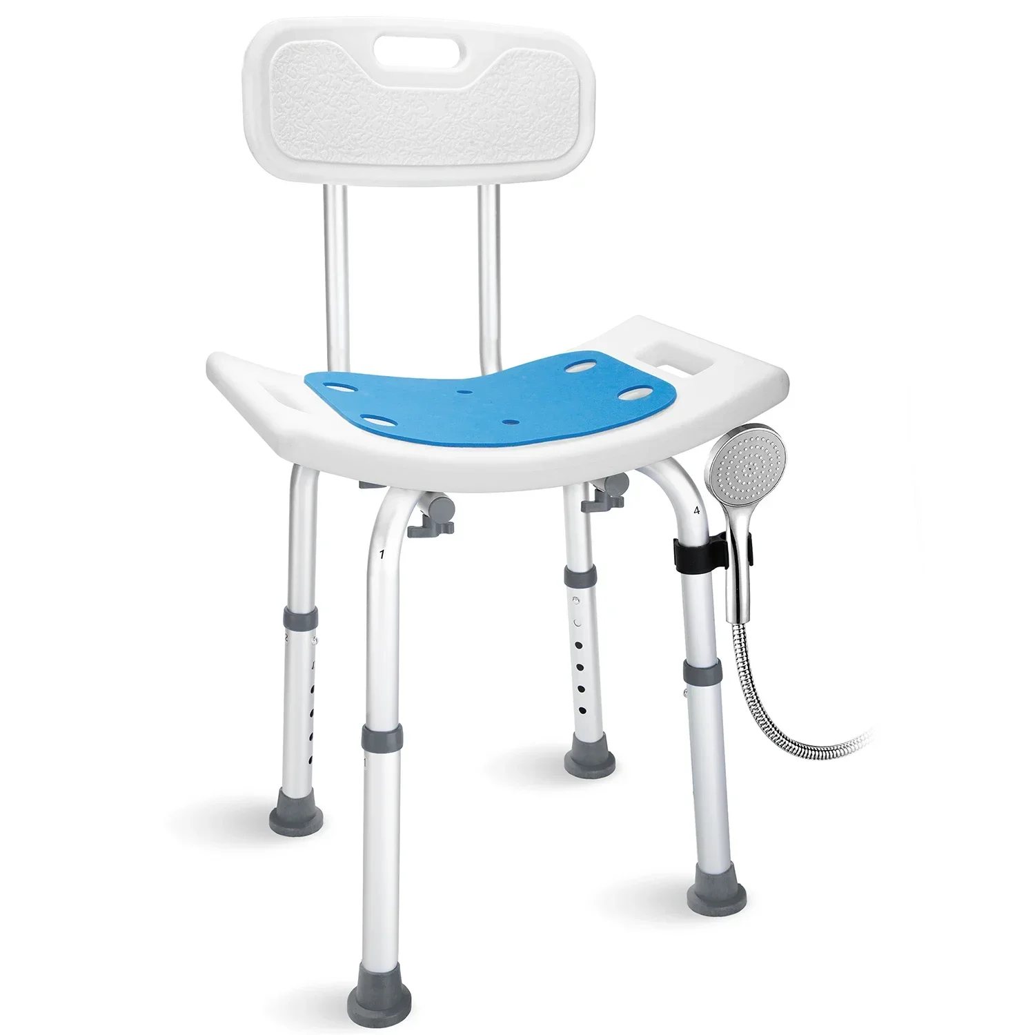 Shower Chair for Inside Shower with Removable Back, 400 lbs Heavy Duty Bath Seat for Bathtub, Safety Bath Stool for Seniors and