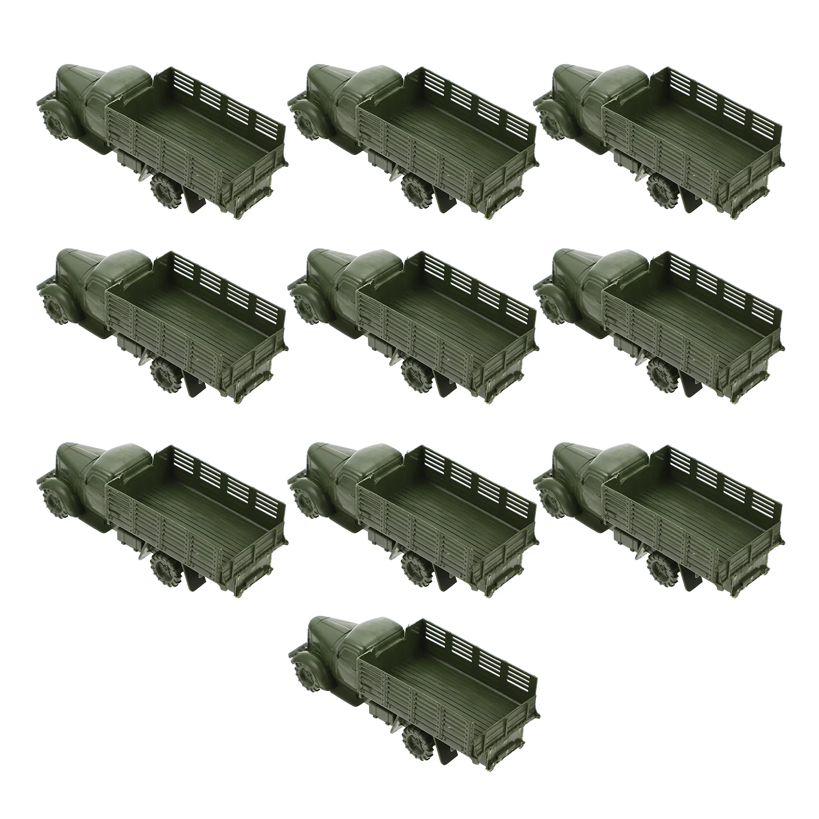 10 Pcs Toy Tank Truck Model Trucks Educational Playthings Army Cars Toys