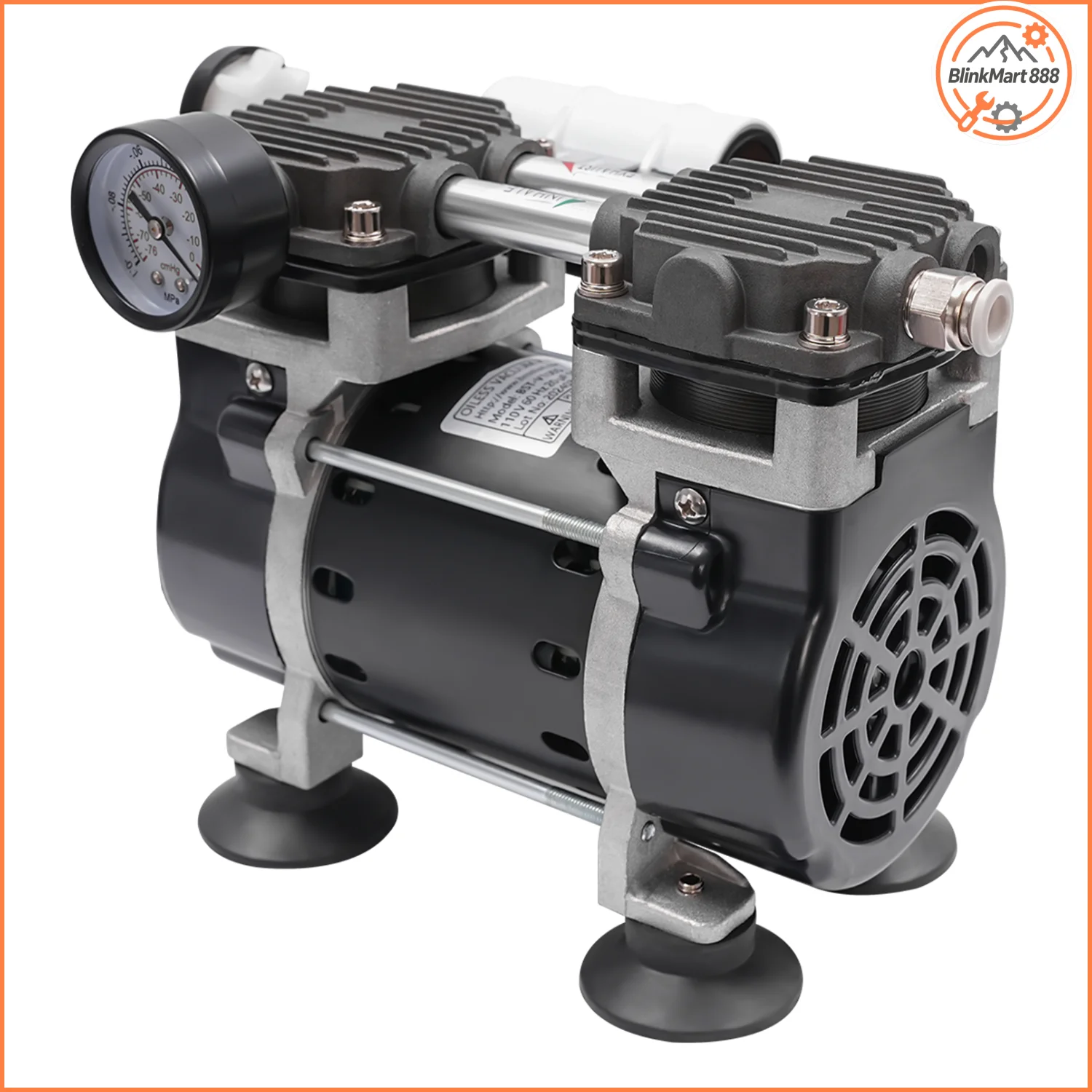 

Oil-Free Vacuum Pump w/ Silencer| 150W 110V 50L/min Quiet Negative Pressure Pump| Stable Test Room Medical Dental Vacuum Pump