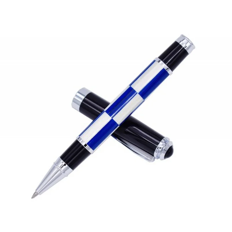 

A+ Fuliwen Fashion Celluloid Rollerball Pen, Blue White Squares Advanced Pen