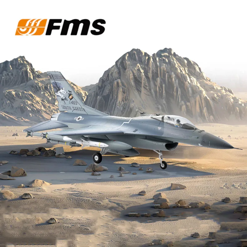 FMS 64mmF16 Real Fixed Wing Remote Control Model Outdoor High Speed Electric Remote Control Model Fighter Adult