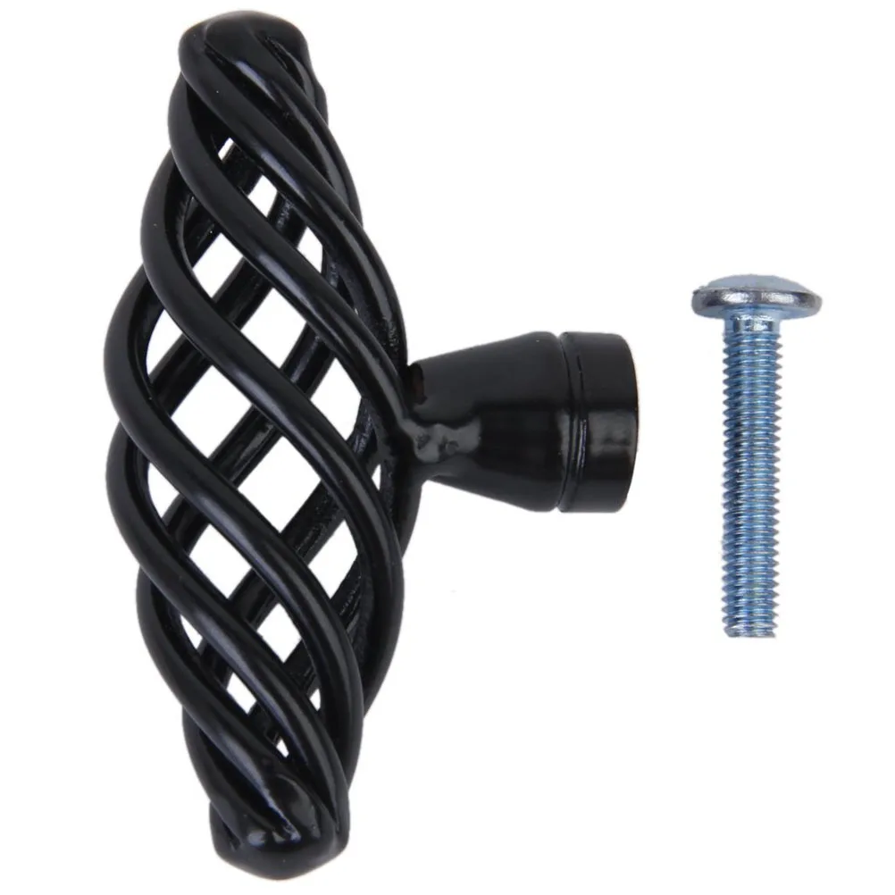 

Black Cabinet Kitchen Cabinet 6cm Vintage Spiral Cage Kitchen Drawer Cupboard Door Spiral Cage Knob Knob Hardware
