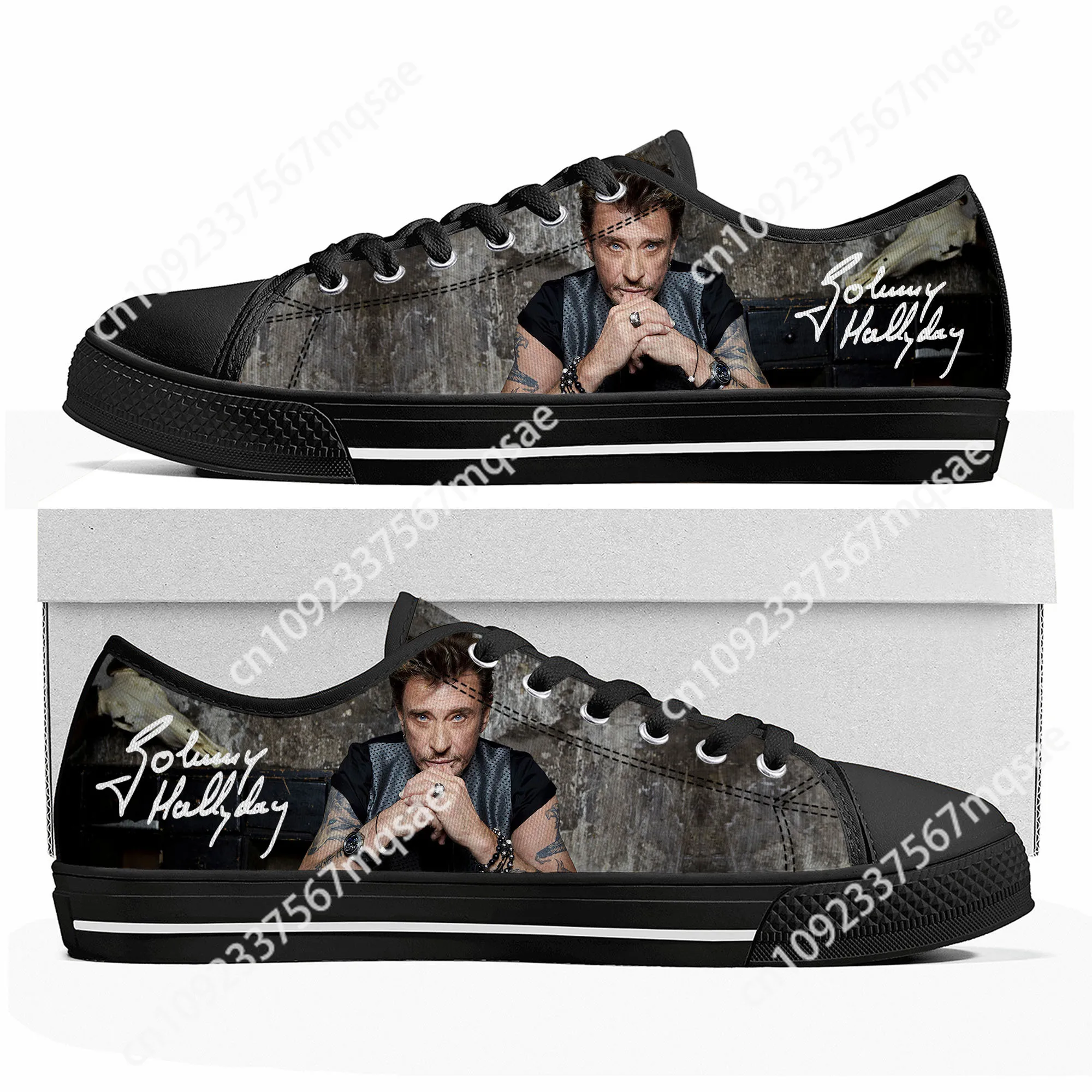 

Johnny Hallyday Rock Singer Low Top High Quality Sneakers Mens Women Teenager Canvas Sneaker Casual Couple Shoes Custom Shoe