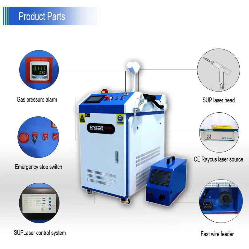 Máquina de solda a laser para remoção de ferrugem 3000w 1500w para latas de metal e alumínio