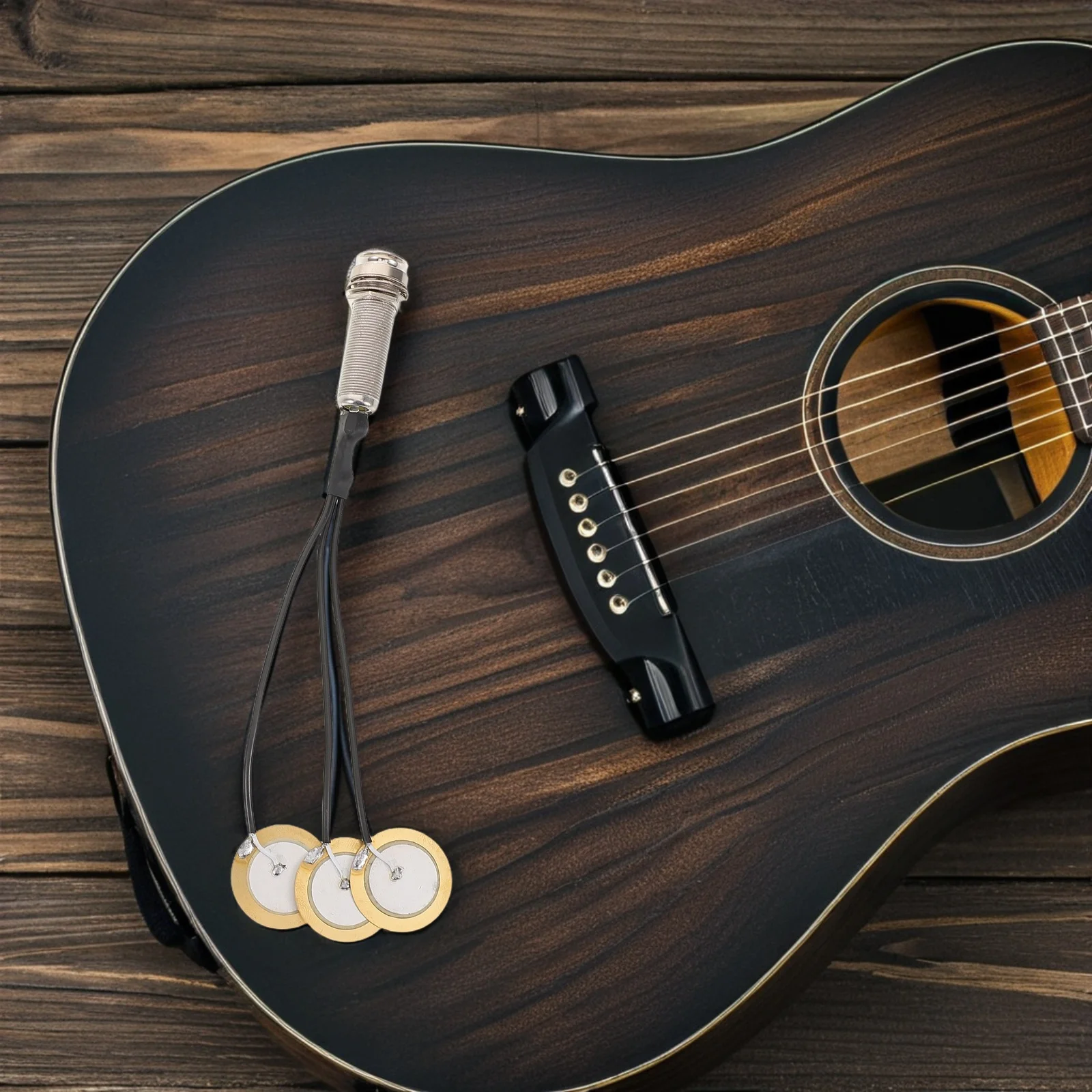 

2Pcs High Sensitivity Piezo Acoustic Pickup Self-Adhesive for Kalimba Guitar Violin Banjo Ukulele Sound Amplifier