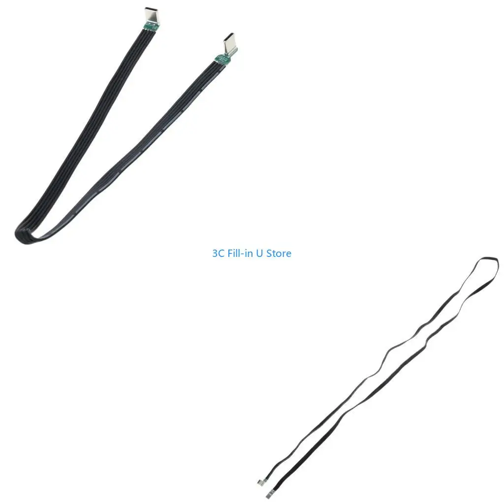 G8TA USB C Cable Male to Male Elbow Flat Cable Fast Speed Charging and Data Transfer