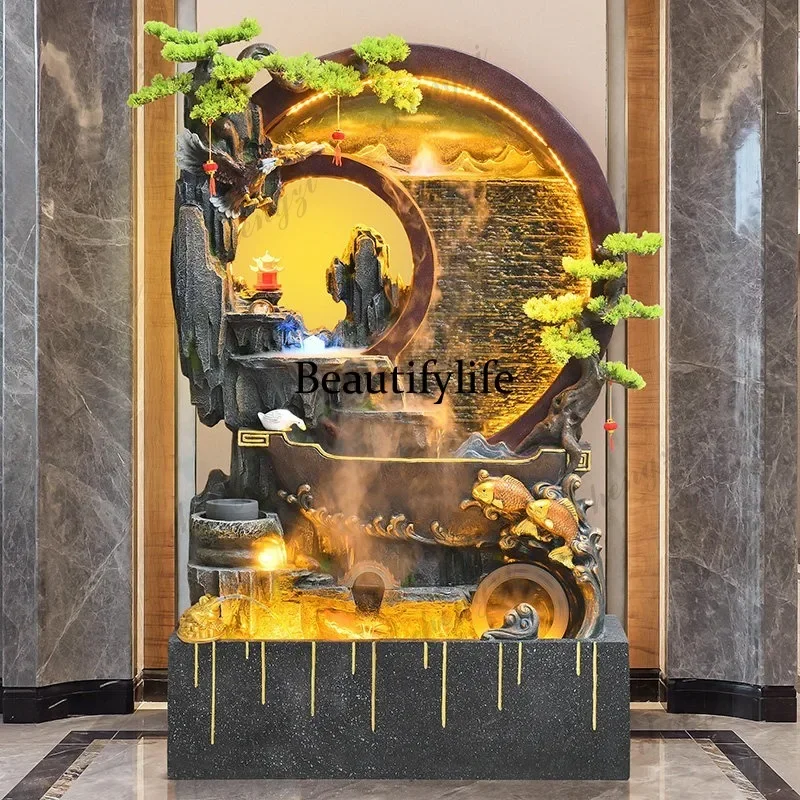 D80 Water curtain wall, running water screen, partition, rockery, fountain, landscape, courtyard, lucky landing