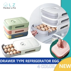 Drawer Type Refrigerator Egg Storage Organizer Egg Holder for Fridger 2-Layer Drawer Type Stackable Storage Bins Food Storage