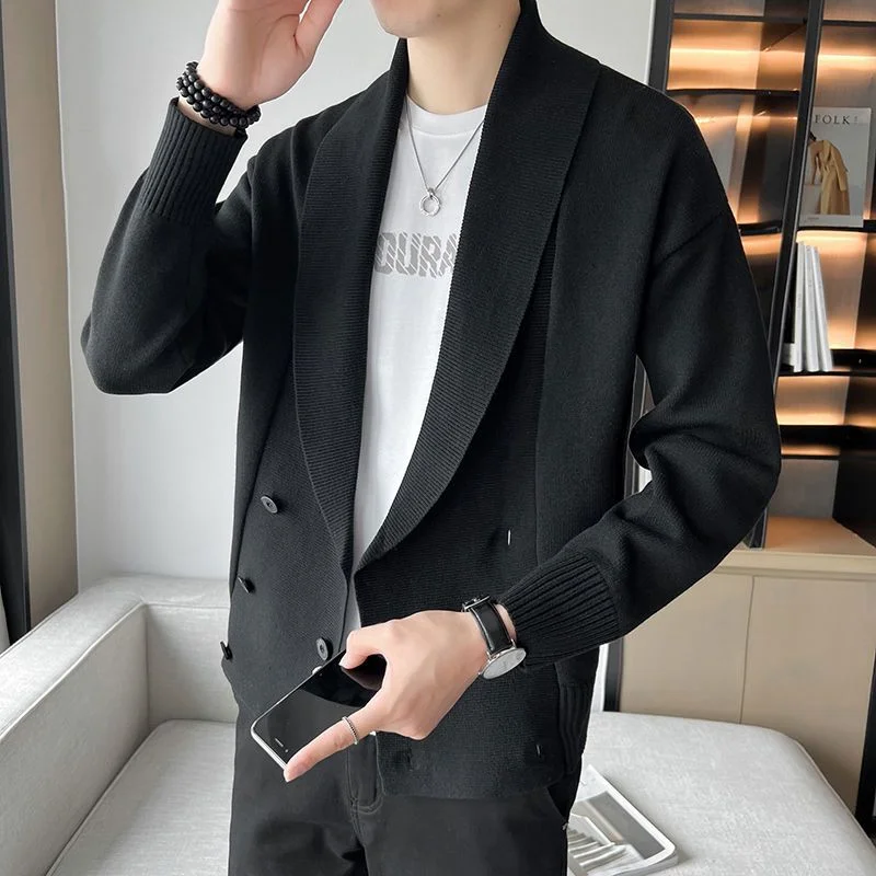 

Autumn Tops Long Sleeve Fashion Turn-down Collar Simple Comfortable Versatile Selling Sweater Knitted Cardigan Men's Clothing