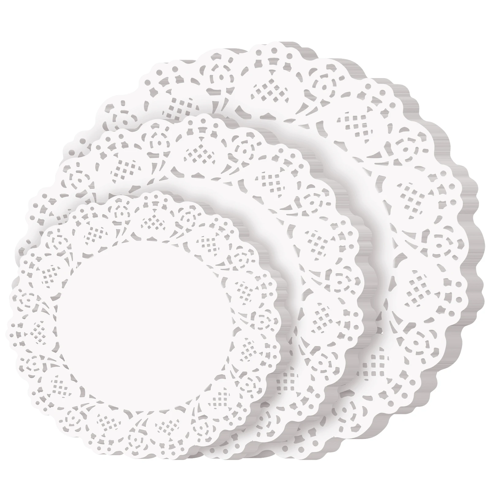 

Disposable Paper Doilies,150PCS with sorted Sizes, 6.5IN/8.5IN/10.5IN White Lace Placemat, Tableware Decoration for Dessert Tray