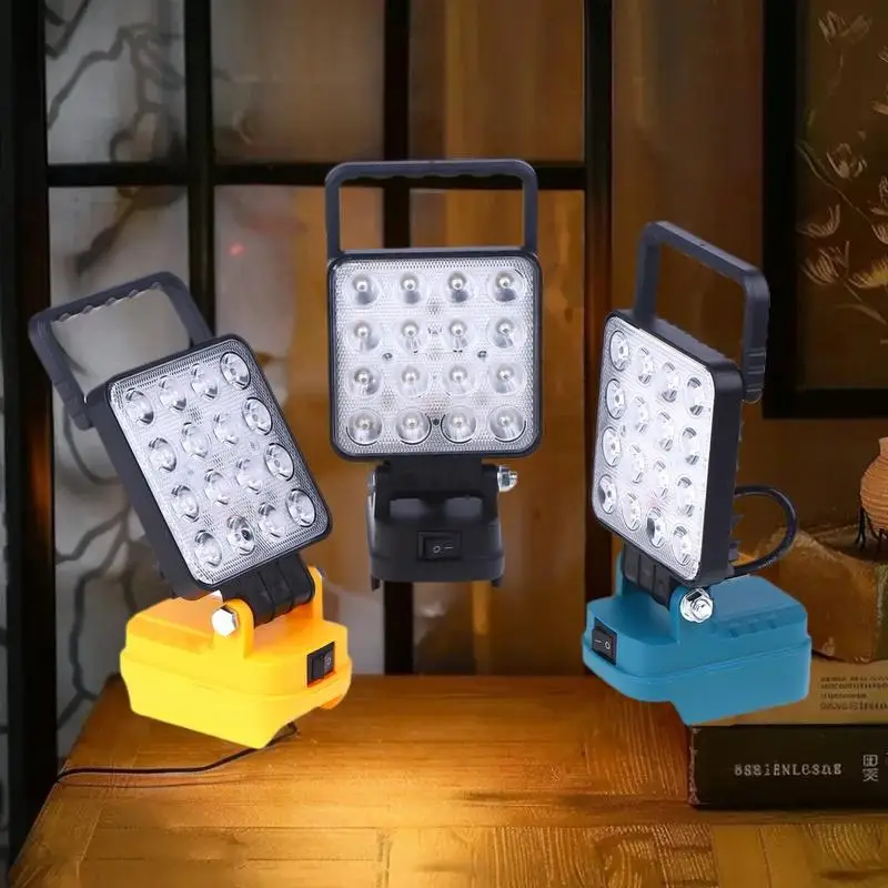 

Кемпинговый фонарь 14 Вт с двумя портами USB — портативный светодиодный рабочий фонарь с литий-ионным аккумулятором для аварийной и ночной работы на открытом воздухе