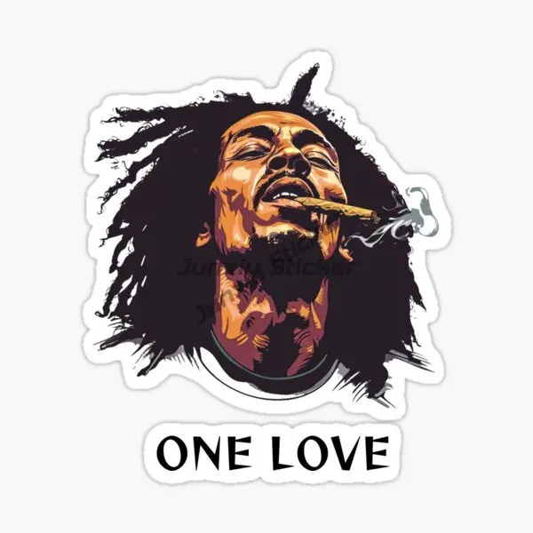 Jamaican One Love Heart Reggae Rastafari Bob Marley Jamaican Flag Map Sticker for Bumper Laptop Decal